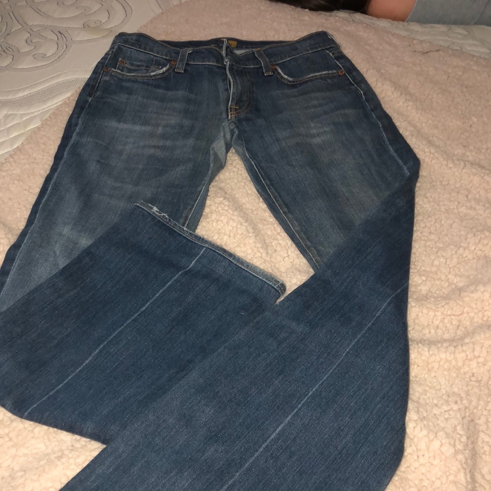 Dark wash boot cut jeans